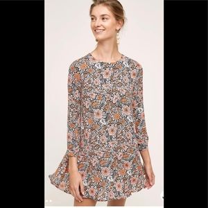 Anthropologie HD in Paris Floral Alliume Swing Spring Dress Size Small